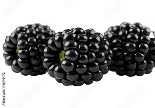 Juicy Blackberries Fresh Ripe and Ready to Eat isolated on white background