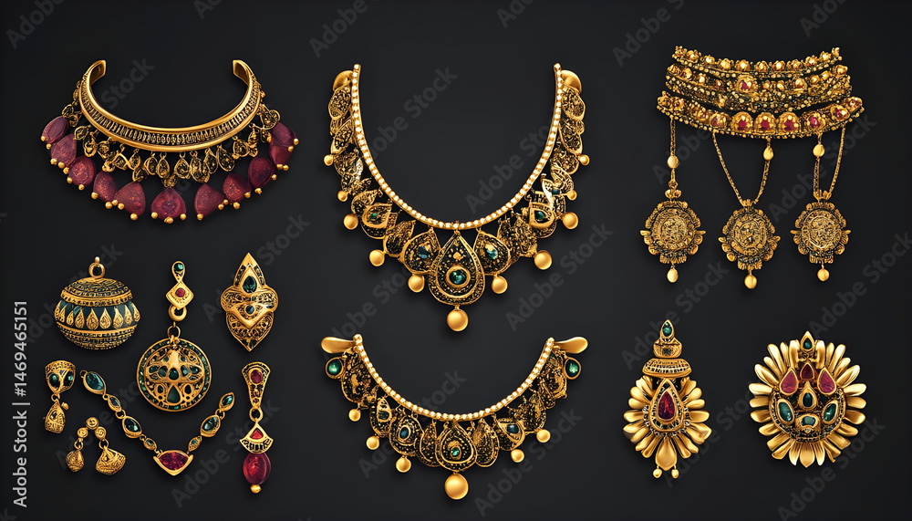 traditional Luxury Style gold jewellery ornaments