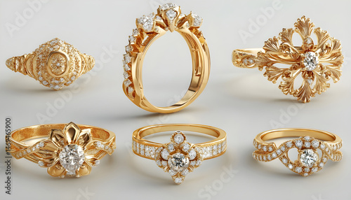 Obraz na płótnie traditional Luxury Style gold jewellery ornaments w salonie