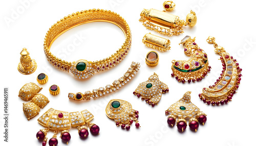 Obraz na płótnie traditional Luxury Style gold jewellery ornaments w salonie