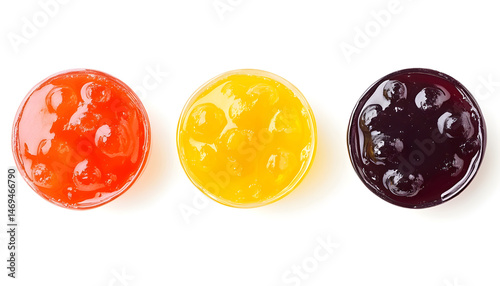 Obraz na płótnie Tasty sweet jam isolated on white, top view w salonie
