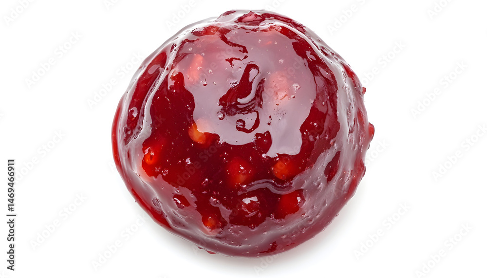 Tasty sweet jam isolated on white, top view