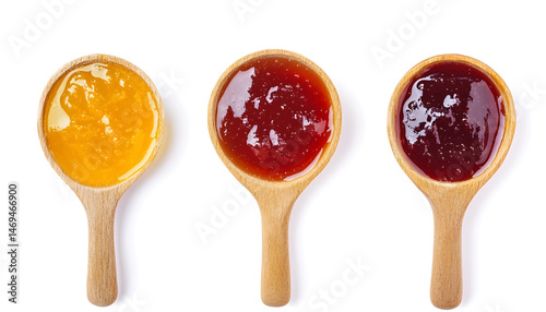 Obraz na płótnie Tasty sweet jam isolated on white, top view w salonie