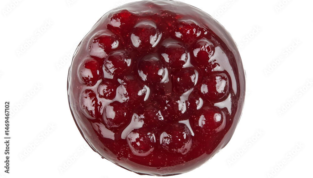 Tasty sweet jam isolated on white, top view