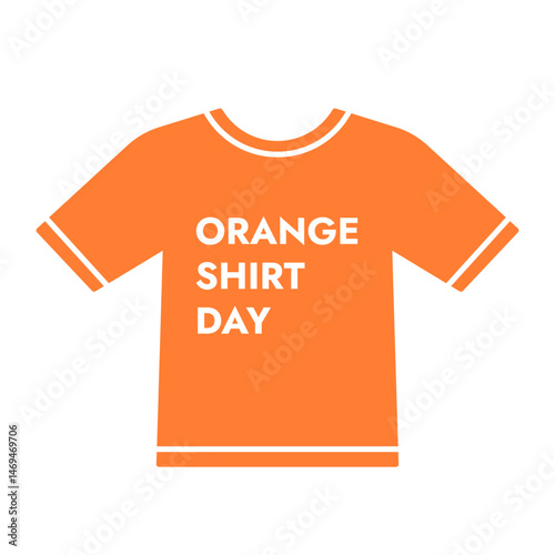 Orange shirt with text. National Day of Truth and Reconciliation. Canadian children against all forms of racism. 30 of september. Vector illustration