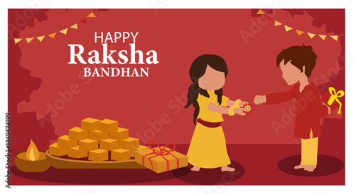 Happy Raksha Bandhan Vector Banner Set - Sibling Celebration Graphics-03