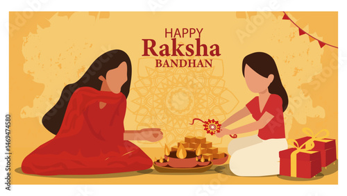 Happy Raksha Bandhan Vector Banner Set - Sibling Celebration Graphics-01