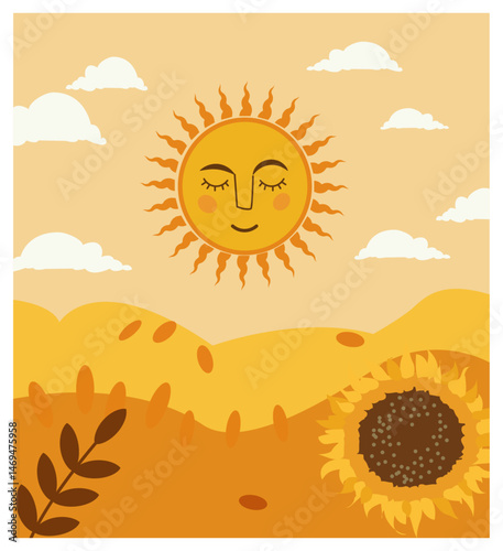 Summer Solstice Vertical Vector Illustration Set - Sunny Nature Graphics-04