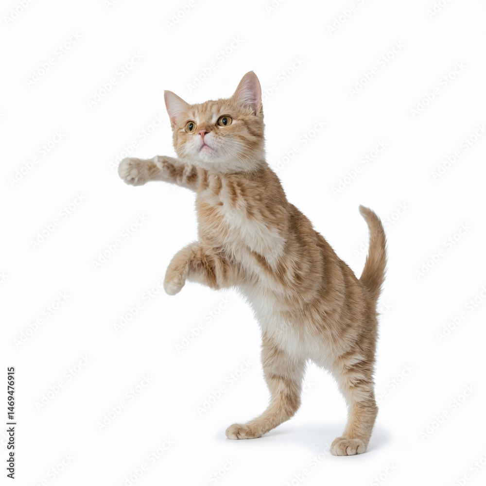 Cute orange kitten with white background Cute orange kitten with white background