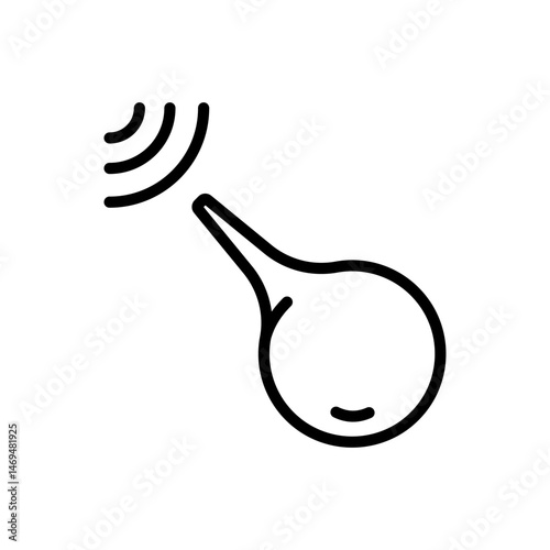 Baby Nasal Aspirator. Ear Syringe. Clears Airway and Nasal Passages. Gentle Suction, Portable and Lightweight, Doubles as Earwax Removal Tool. Simple vector outline icon isolated on white background.