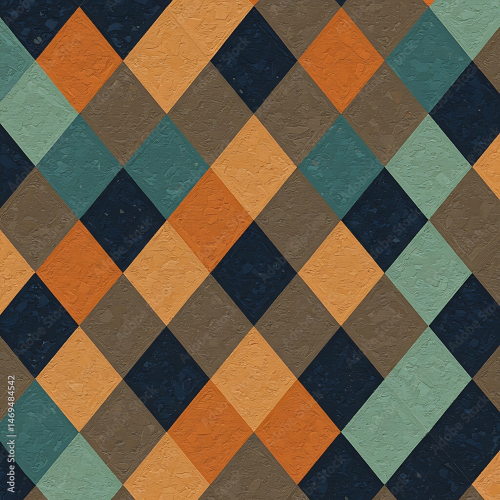 Fototapeta premium Earthy Hues: Textured Diamond Pattern Design AI Generated