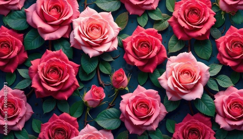 Intricate blooming rose pattern, repeating seamlessly , rose pattern, flower background