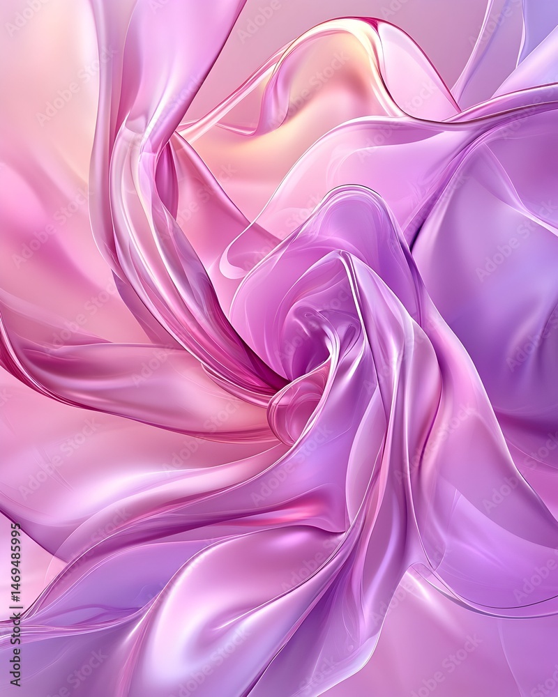 Fototapeta premium A swirling mass of translucent pink fabric with a subtle iridescent sheen