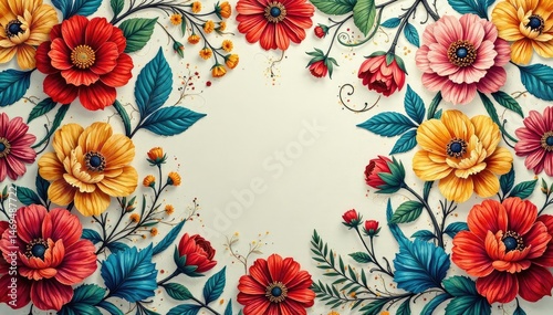 Intricate floral textile design, repeating motif , summer, overlay, swirl