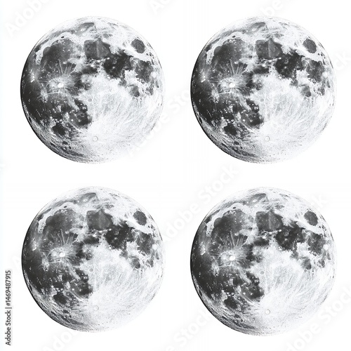 Detailed Monochrome Moon Seamless Pattern Lunar Surface Texture Design art sky grey full dark black