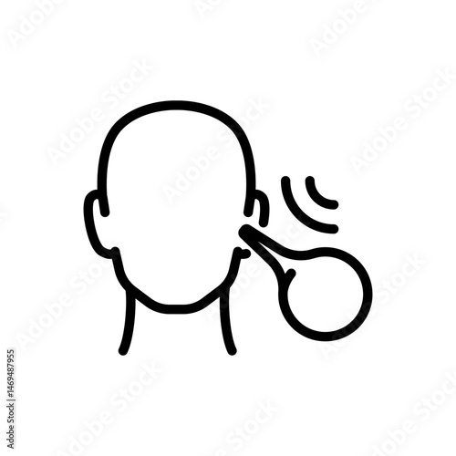 Ear Bulb Syringe. Earwax Removal Tool. Clears Ear Canal. Simple vector outline icon isolated on white background.