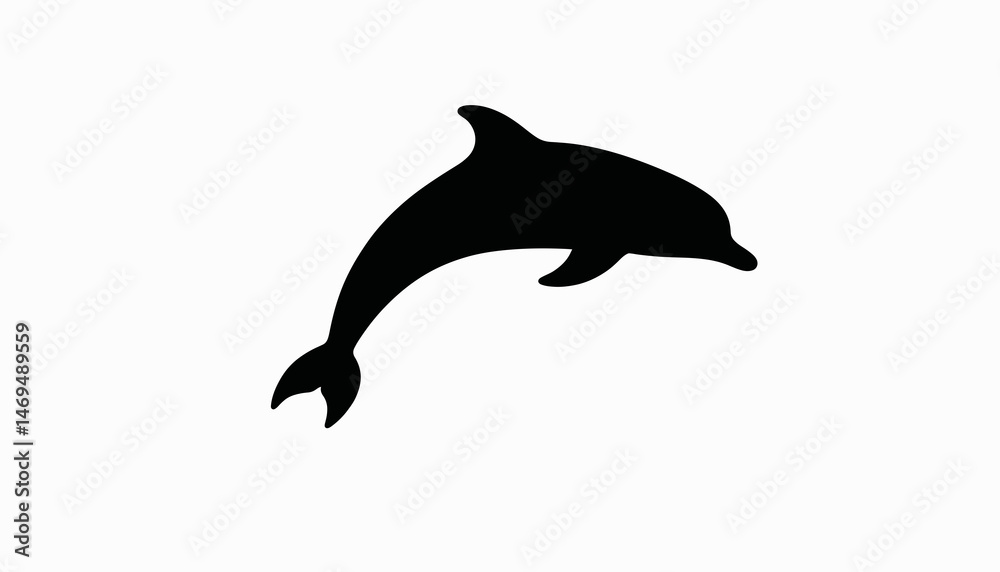 Fototapeta premium Graceful dolphin leaping in silhouette, ocean freedom
