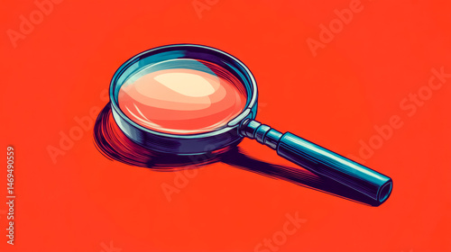 Magnifying glass illustration search research analysis find.