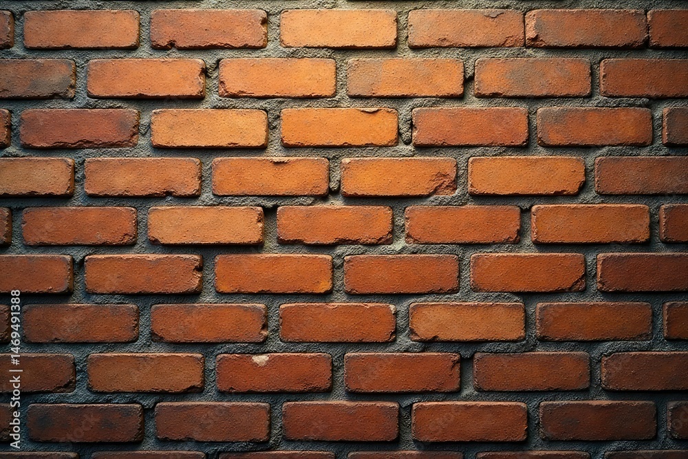 Obraz premium Repeating brick wall, aged texture, varying shades , rough, repeating