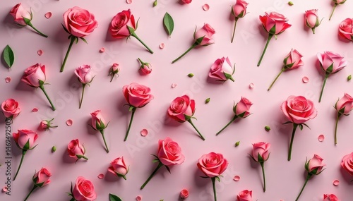 Small repeating rosebuds, muted tones, seamless, wallpaper, illustration, background