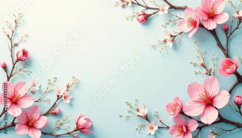 Subtle damask with delicate blossoms and vines, soft pastel palette, summer, design