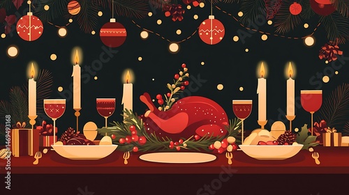 Festive Christmas Dinner Table. (2)