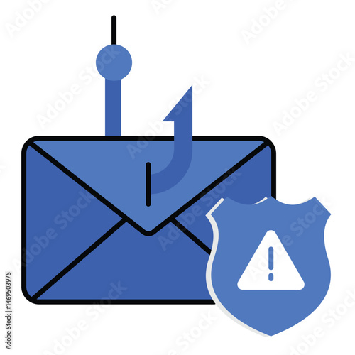 Phishing Email Protection Vector Icon Showing Secure Inbox and Threat Prevention