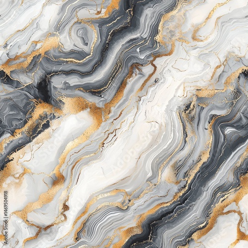 Luxurious white and grey marble texture with golden veins