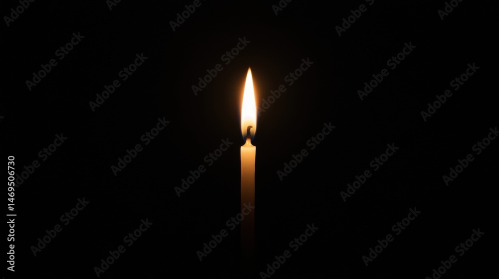 A single lit candle in the darkness. A single lit candle in the darkness.