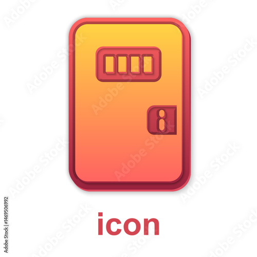 Gold Prison cell door with grill window icon isolated on white background. Vector