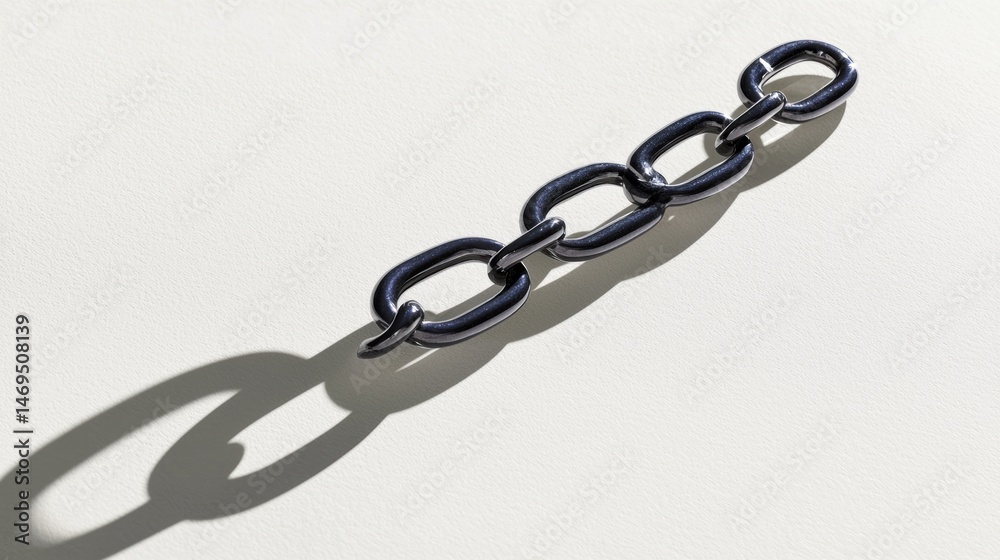 Obraz premium A black chain on a white background.