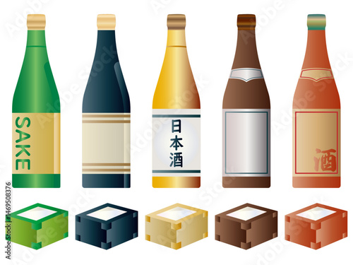 日本酒■一升瓶と酒枡のセット■酒