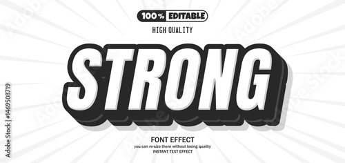Strong text effect. Editable text effect