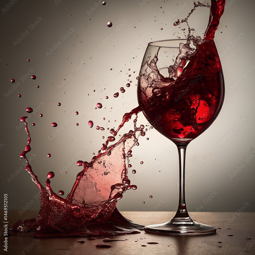 Fototapeta premium red wine splash