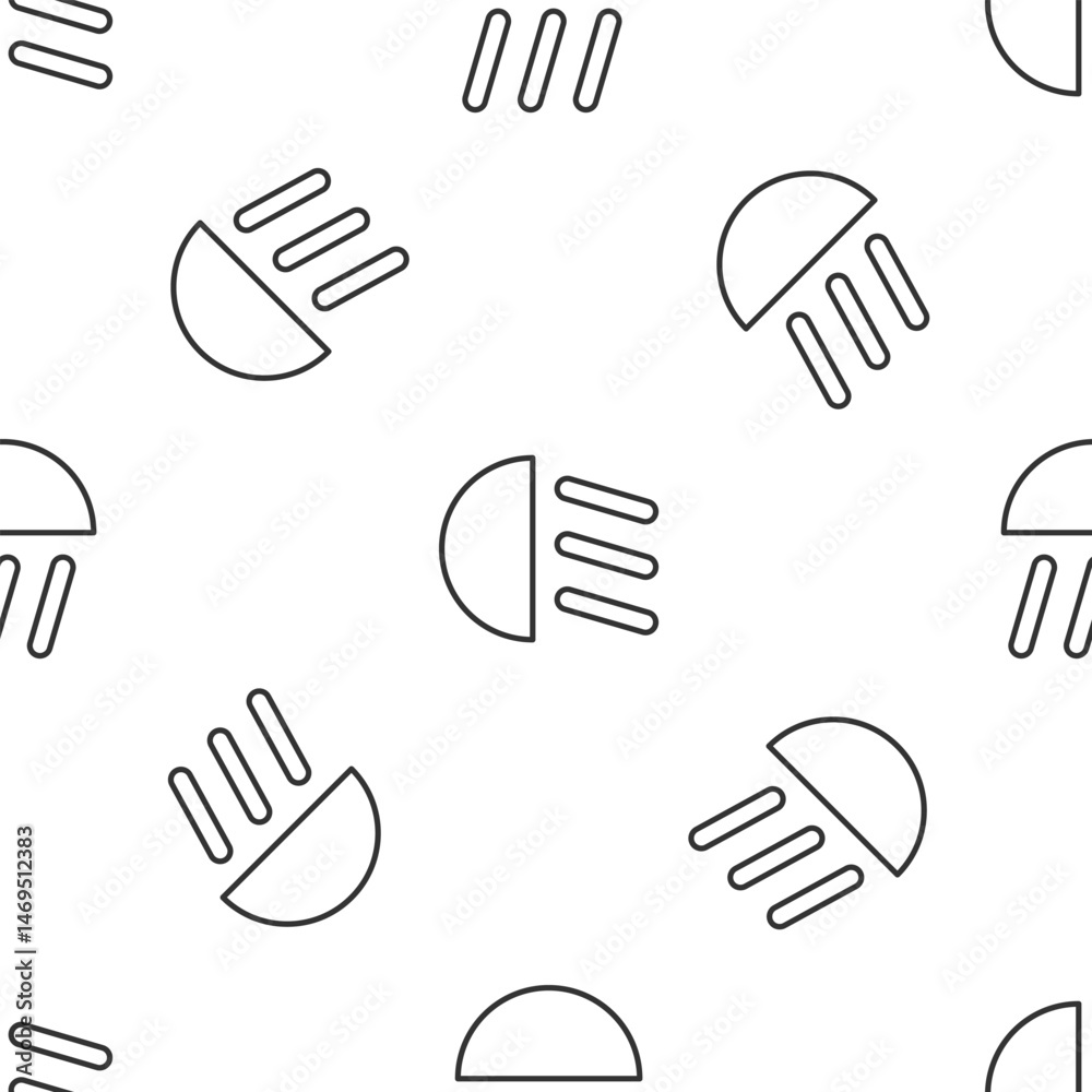 Fototapeta premium Grey line High beam icon isolated seamless pattern on white background. Car headlight. Vector