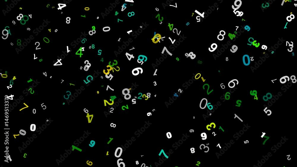 Animated currency symbols ($, €, £, ¥) floating and falling against a black background in green and white colors, creating a dynamic financial visualization perfect for business and economic content.