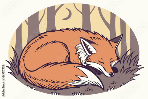 41 sleeping fox in a crescent moon, highly detailed, hyper realistic, natural lighting, 8K resolution, award winning photographyk