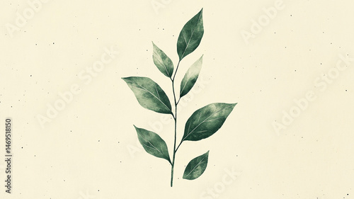 green leaves on a wooden background