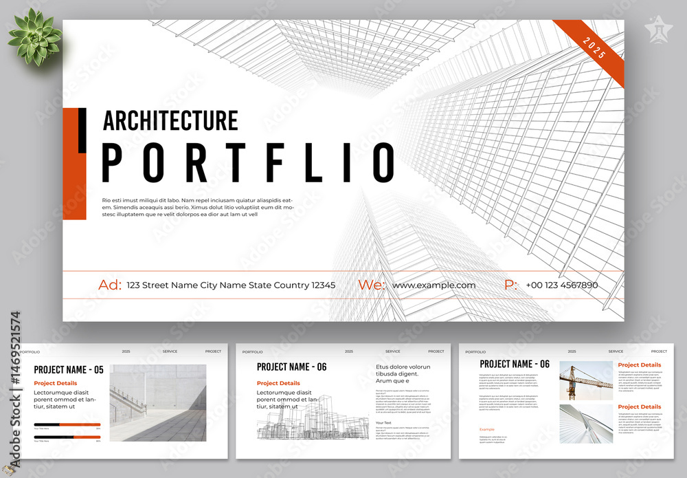 Architecture Portfolio Presentation Layout Stock Template | Adobe Stock