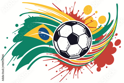 Wallpaper Mural 44 soccer ball, colorful paint splatter, abstract, vibrant, dynamic, sports, energy, motion, illustration Torontodigital.ca