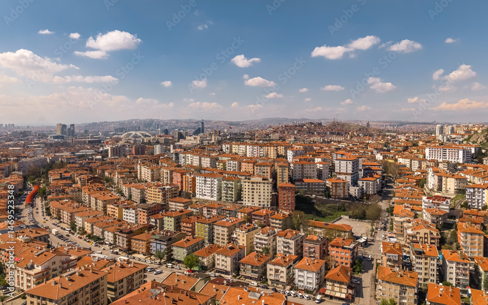 Obraz premium Cityscape of Ankara with Residential and Modern Buildings