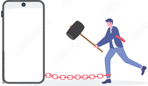 Social media illustration, business concept, web design

