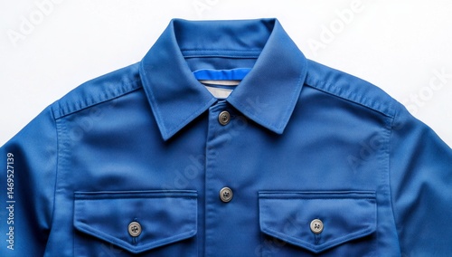 Wallpaper Mural Close-up of a cobalt blue jacket.  Front view highlighting the collar and chest pockets Torontodigital.ca