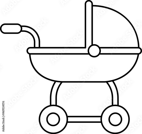 baby stroller illustration on a white background     