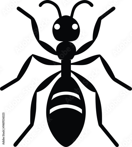 ant stencil icon vector illustration
