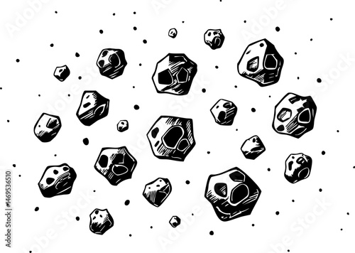 Asteroid collision event outer space graphic illustration cosmic environment artistic viewpoint celestial concept for seo impact