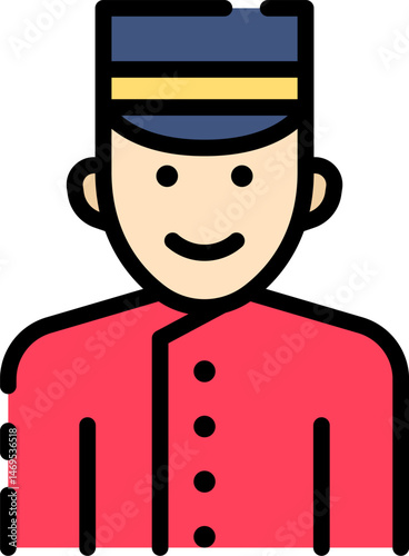 bellboy illustration on a white background    