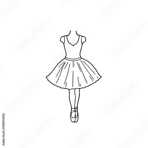 Elegant Ballet Skirt Icon Collection in Flat Design Style with Distinctive Linework and Minimal, Brand-Neutral Aesthetics