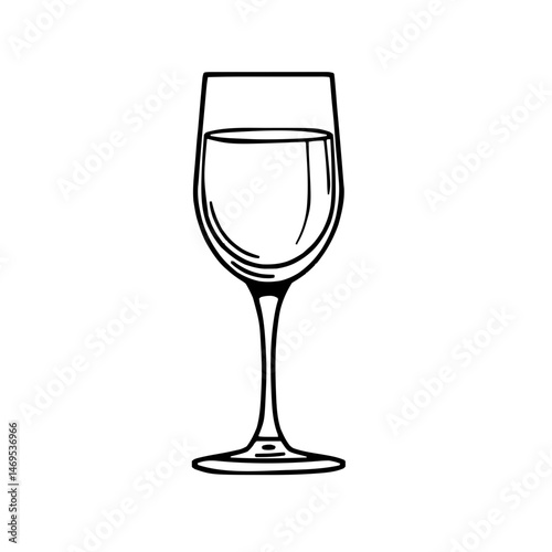 Intricate Wine Glass Line Icons in Cohesive Flat Design and Modern Vector Aesthetic