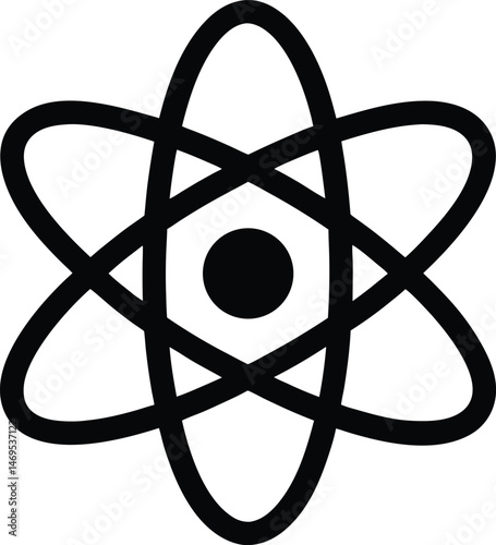 atom stencil icon vector illustration